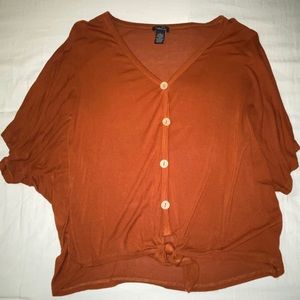 Rue 21 burnt orange button front top